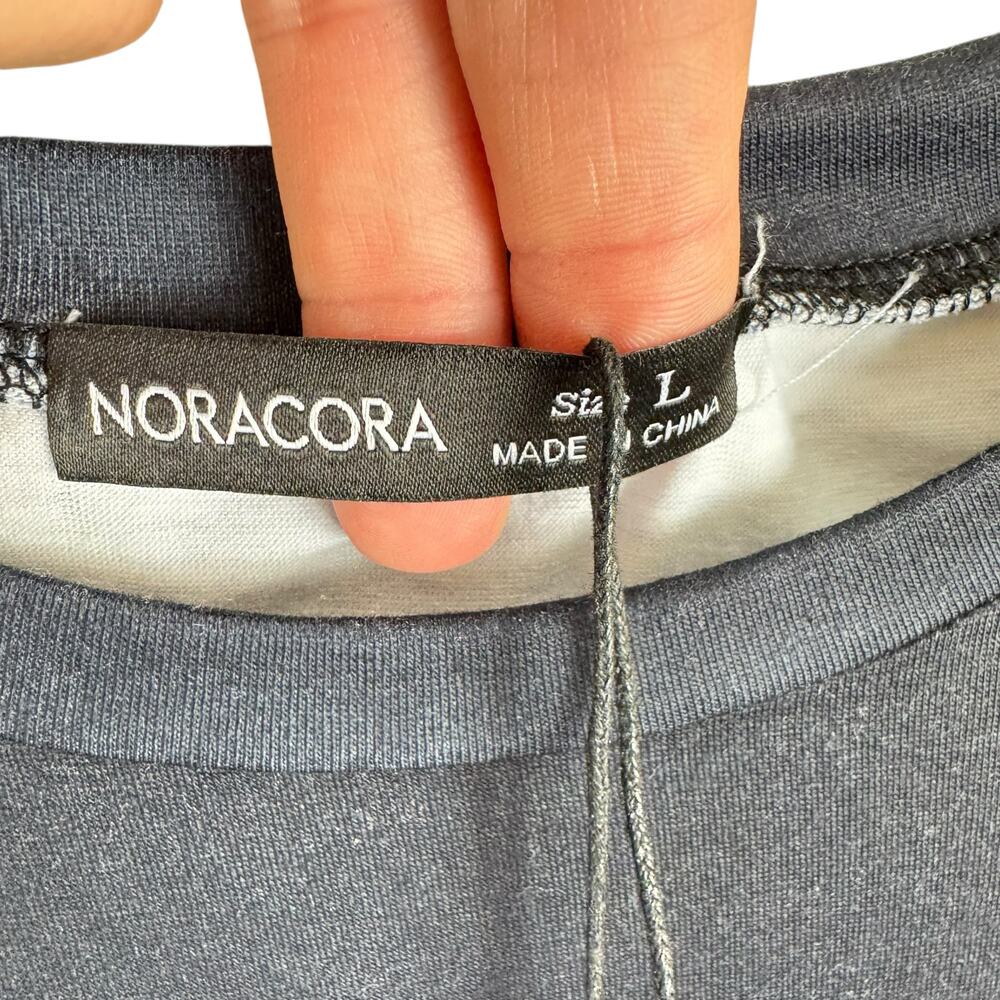 Noracora NWT Blue Colorblock Long Sleeve Round Neck Pullover Size Size L - Picture 4 of 6